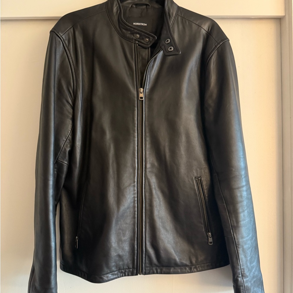 Nordstrom Black Leather Moto Jacket